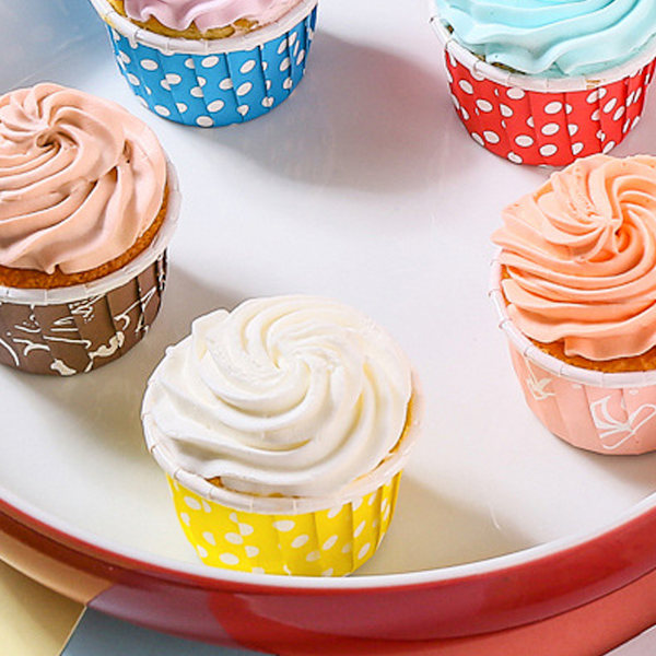 100 st Papperskakor Cupcake Liner Case Wrapper Muffin Bakkopp för Fest Bröllop, Gul