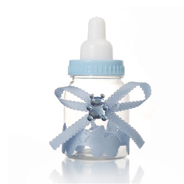 Dekorativ Mini Flaska, Fyllbara Nappflaskor, Perfekt För Baby Shower-dekorationer, Mini Godisflaska Med Söt Björnrosett Design, Hög