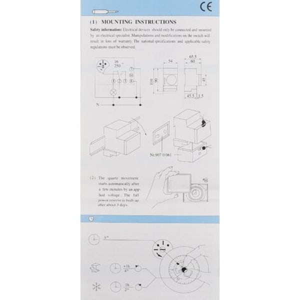 Tidsfördröjningsbrytare, SUL 181h, 230VAC, 45-60Hz, 24 timmar, 35 mm DIN-skena