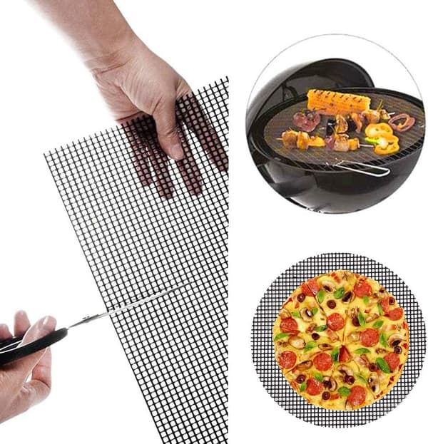3 stk. grillmatte, gjenbrukbart grillnett, lett å rengjøre