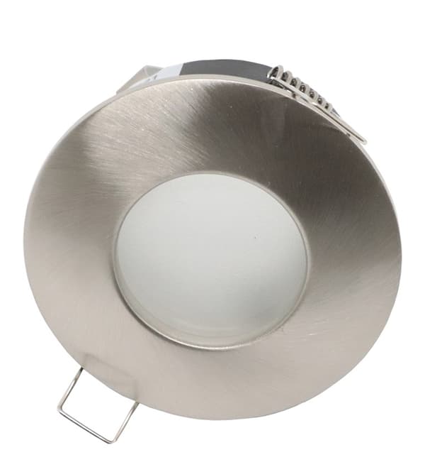 Set med 1 ramar för infällda spotlights, borstat rostfritt stål, Används för badrum vardagsrum kök sovrum