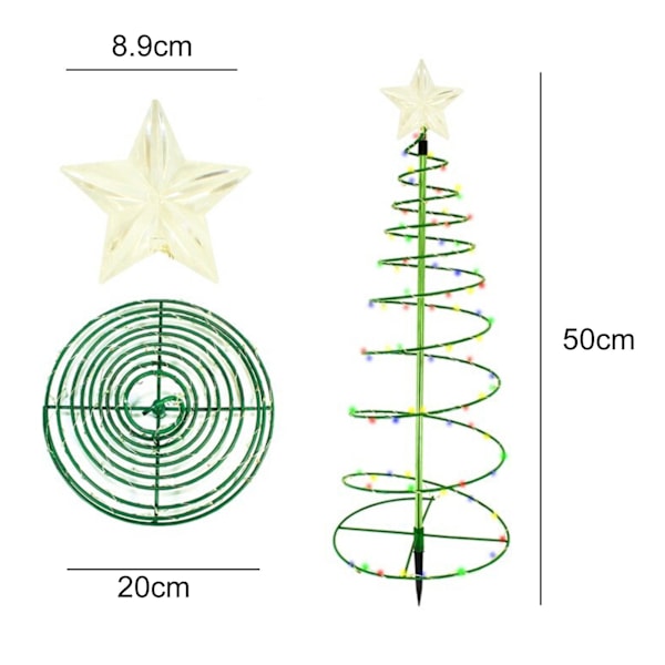 LED Juletrærlys Juletrær Spiralstrenglamper Julepynt for Hage og Plen