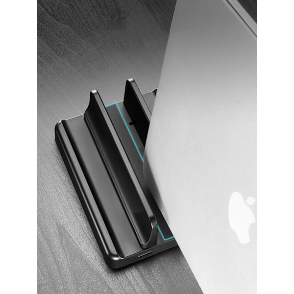 Vertikal Laptop Stativ, Justerbart Laptop Stativ, Vertikal, 3 i 1 Laptop Stativ, Platsbesparande för MacBook, Notebook, iPad, Bärbara datorer upp till 17,3 tum,