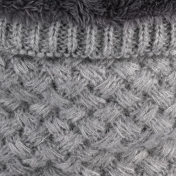 Vinterstrikket evighetsskjerf med polarfleece halsvarmer for barn, jenter/gutter gray
