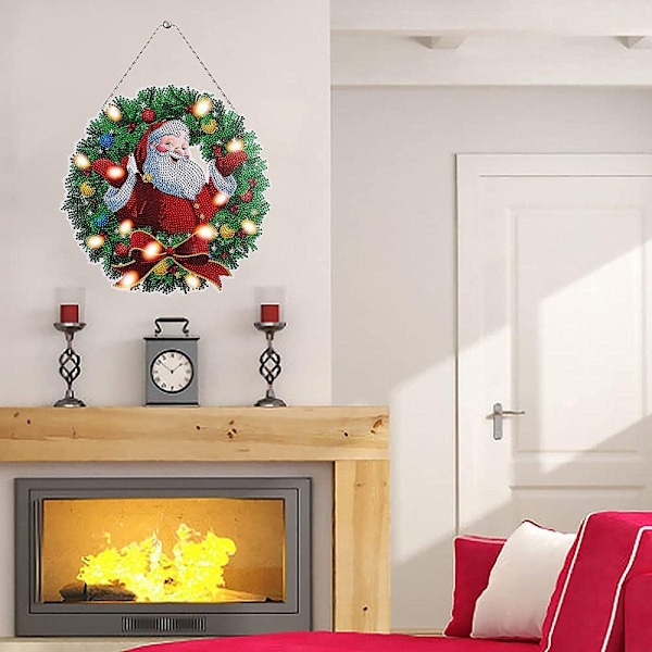 LED-ljusslinga, specialformade strassstenar, DIY-ädelstenskrans, hängande heminredning, roliga DIY-pyssel, utsökt gåva, elegant sken, diamantmålning