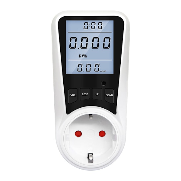 Koldioxidmedveten energimätare, digital monitor för energibesparingar, noggrann spårning av spänningsfrekvens, bakgrundsbelyst display, överbelastningsskydd för