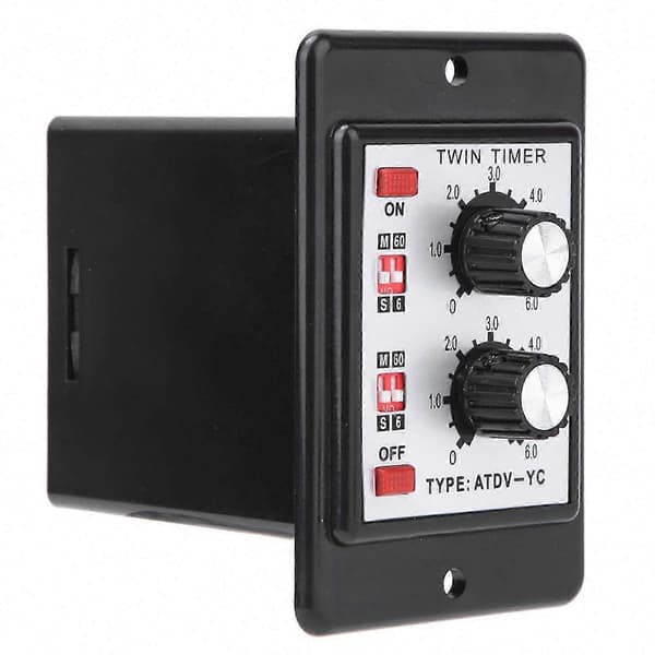 On Off Twin Timer Relä Vredkontroll Tidströmbrytare ATDV-YC 6S-60M (AC 110/220V)