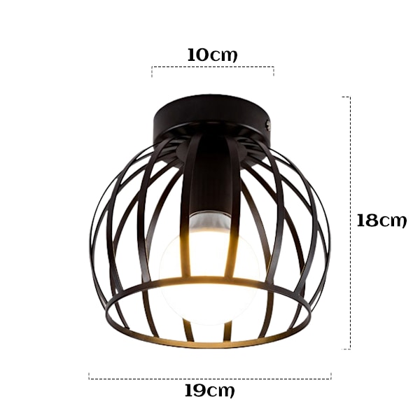 Elegant industriell semi-infälld taklampa, metallskärm förhöjer ditt utrymme, industriell stil armatur för kök, vardagsrum,
