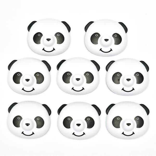 8 stk. (Farge: Argento, Størrelse: Lys grå) Dynetrekkholder Panda