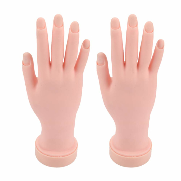 Øvelseshånd til Acrylnegle, Falsk Hånd til Negleøvelse, Fleksibel Bøjbar Mannequin Hånd, Sæt af 2, Neglekunst Træningsøvelse