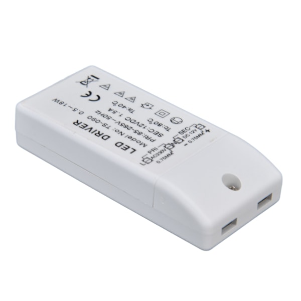 LED-transformator 18W 12VDC 1,5A konstantströms LED-drivrutin för skåpbelysning DIY-lampa AC 85‑265V