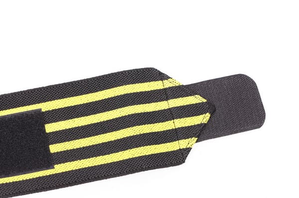 Justerbar elastisk håndledsbandage til vægtløftning, åndbar (sort og gul)