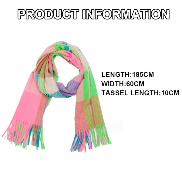 Faux Cashmere Feel Scarf, Mjuk Dam Vinter Scarf för Kall