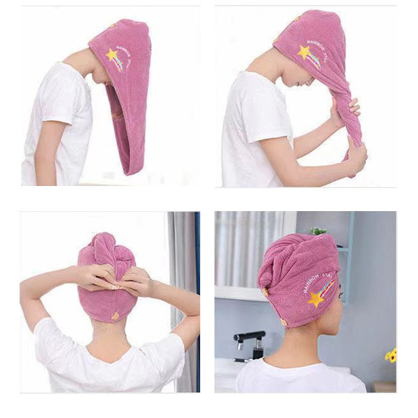 Hårhanddukspaket med 3, superabsorberande, snabbtorkande vått hår,