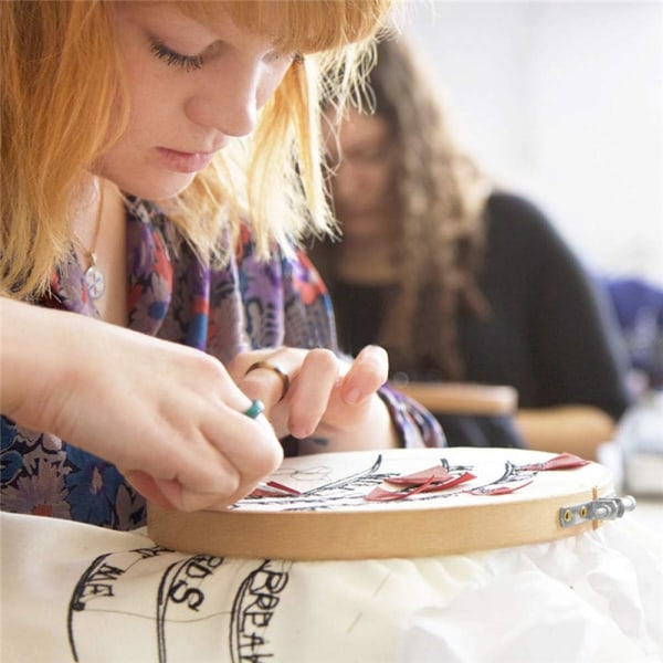 6 stycken runda broderiramset, korsstygnsram broderiram