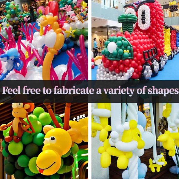 100 ballonger, magic ballonger för att vrida djur Blommor att dekorera Födelsedag Bröllopsförlovning Julfestival