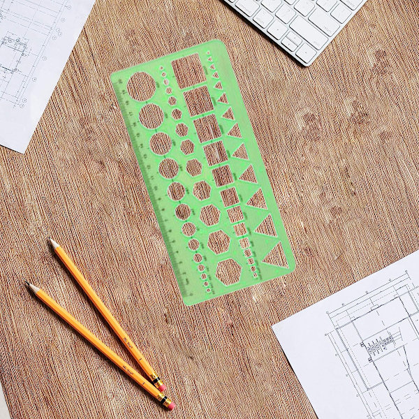 Piirustusmallisetti Viivotin DIY opiskelijoiden stensiilit piirustus ympyrä