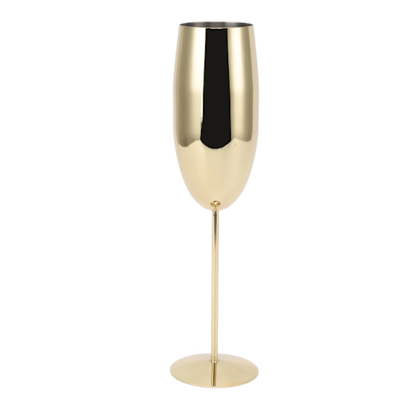 Metall Vinglas i Rostfritt Stål Elegant Hög Hårdhet Brett Använd Metall Vinglas för Fest Bröllop Bankett, Guld - 260ml