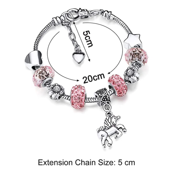 Glänsande kristall strass charm armband armband med Unicorn Pend