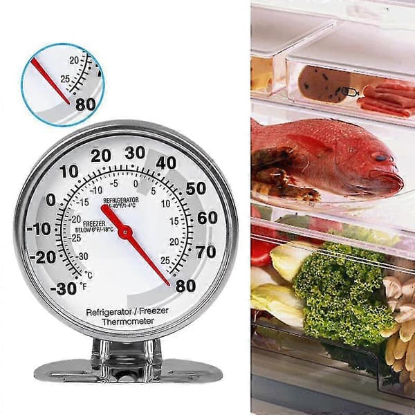 Kylskåpstermometer i rostfritt stål Frystemperaturmätare Mini Termometer Grill För Hem Kök