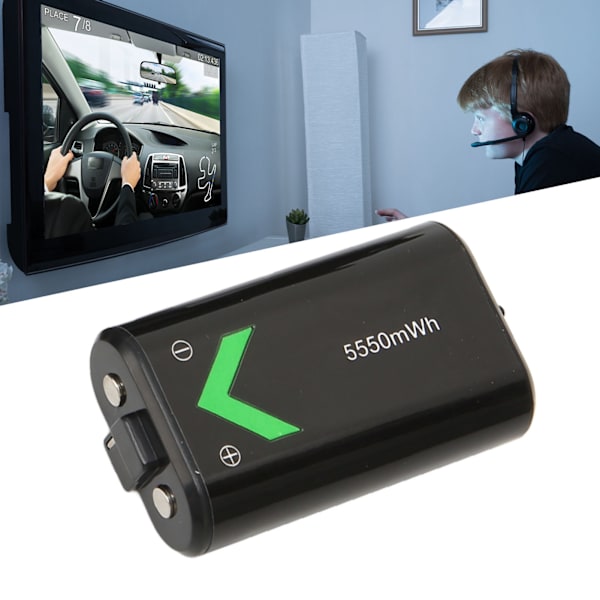 Kontrollbatteripaket 5550mAh Uppladdningsbart batteripaket med 10ft USB C-laddningskabel för Xbox One för Xbox Series