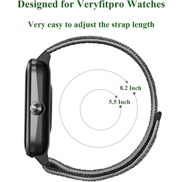 Sport Nylon Loop Bands Kompatibel med Smart Watch och ID205