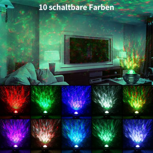 Drömsk Nattlampa Symfoni, Ocean Wave Galaxy Projektor med Bluetooth-högtalare för Romantiska Sovrum