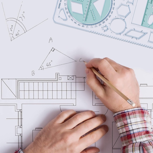 Multifunktionel geometrisk lineal geometrisk tegningsskabelon værktøj