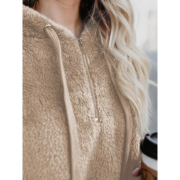 Dam Fuzzy Hoodies Pullover Mysig Oversized Fickor Hooded