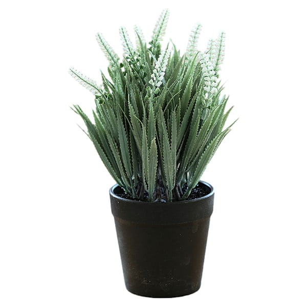 Konstgjord gräskula i kruka, gröna växter, konstgjorda blommor, kreativ