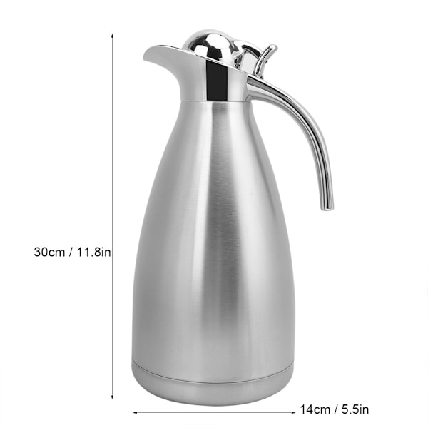 2L Stainless Steel Household Water Coffee Bottle Vacuum Insulated Thermo Jug Pot