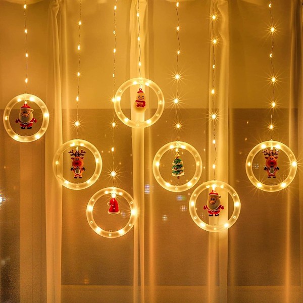 Jul Ljusslinga Gardin, Inomhusdekorationer Med Blinkande Julbelysning, 3M x 0.5M Högkvalitativa Säkra Och Hållbara Varmvita Leds, För Hem, Rum,