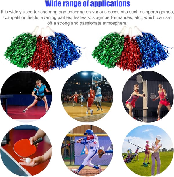 6 kpl Cheerleading Pompoms Moniväriset Cheerleader-pomponit