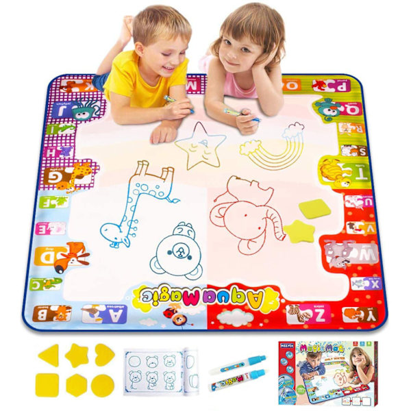 Vann-Doodle Matte, Stor Aqua-Fargeleggingsmatte for Barn, Rotfri Tegning