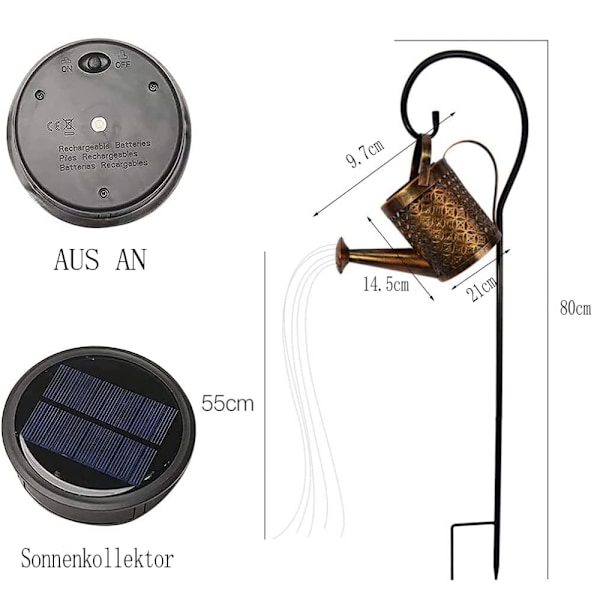 Dekorativ Retro Metall Solarlampa, Utomhus Hängande Lykta med Vattentät Utskuren Design, Varmvita LED-lampor för en Romantisk Atmosfär i Din