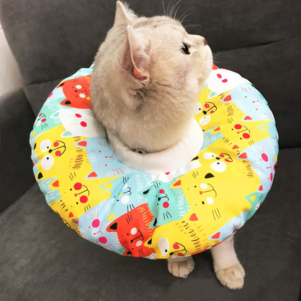 AvoDovA Katt Skyddskrage, Katt Halsband, Mjuk, Katt Återhämtningskrage, Husdjur Skyddskrage, Justerbar Skydds Bomullsring, Skyddande för Katt