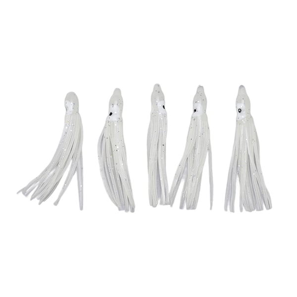5 Set Självlysande Bläckfisk Fiskekrokar Beten Fiskeredskap för Sötvatten Saltvatten 16#