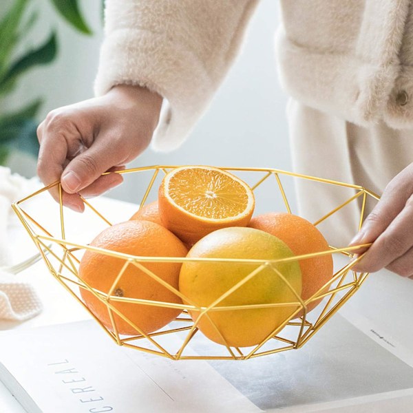 Stilfull Fruktskål, Modern Gyllene Trådkorg för Jämn Mognad, Andningsbar Design för Färska Produkter