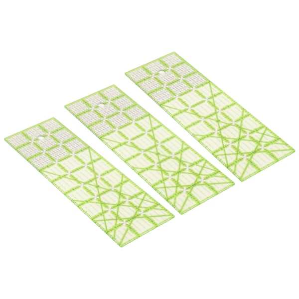 3 st Quilting Linjal 9 tum Stor Rektangel Tum Skala Gröna Guide Linjer Akryl Klar Sy Linjaler för Sömnad Projekt