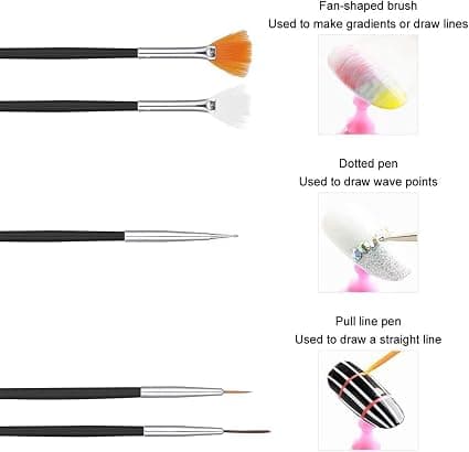 15 delar nagelkonstpenselset, nageldekorationspenselset akrylfoder