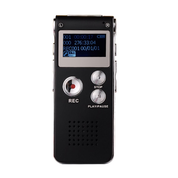 Smart digital röstinspelare, sensorljud, svart, 8GB