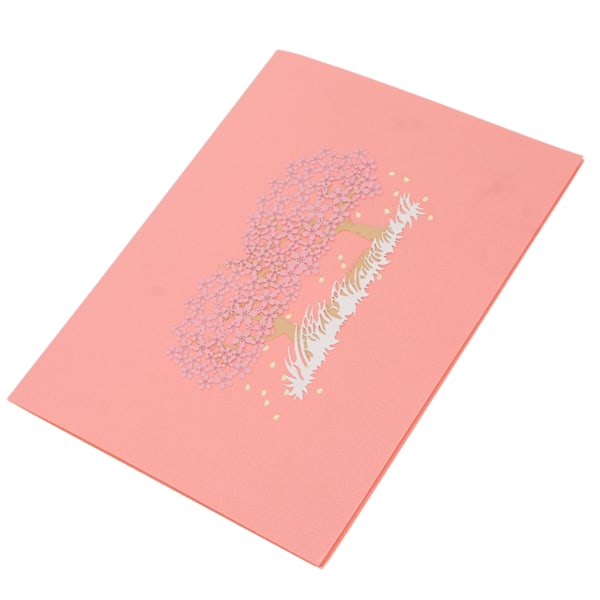Utsökt 3D Laserskuren Körsbärsblomnings Grattiskort, Symboliserar Kärlek Och Lycka, Perfekt För Vårfestival, Examen, Födelsedag, Bröllop,
