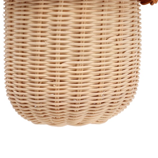 Barn Rattan Oppbevaringskurv Håndvevd Dekorativ Eikenøttformet Kurvveske for Gutter Jenter Fotografering Rekvisitter Stor Håndveske