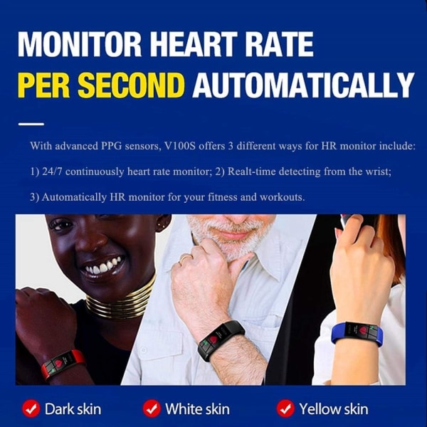 Fitness Tracker med kroppstemperatur hjärtfrekvensblod