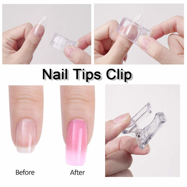 10 st nagelspetsklämmor för snabb byggande poly UV-byggare assistentverktyg DIY manikyrverktyg plastfingerförlängningsklämmset