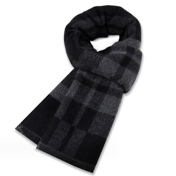 Mænds Vinter Varmt Lang Blødt Sjal Tartan Tassel Sjal til Mænd