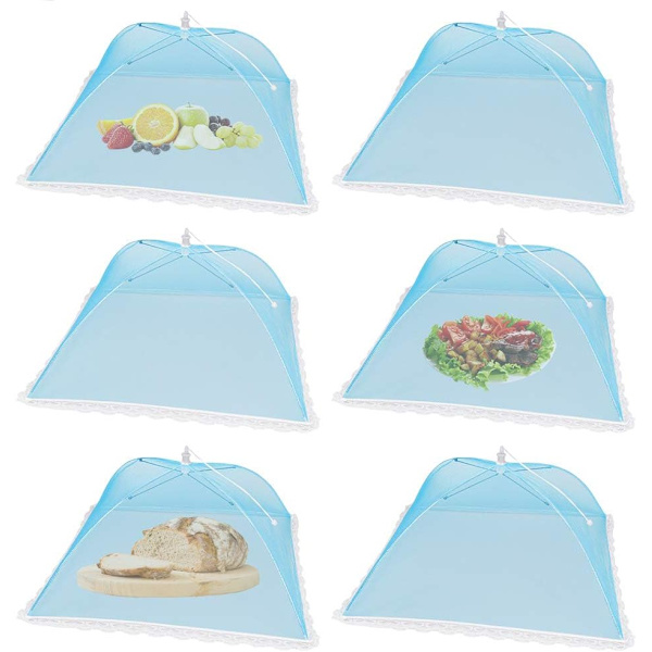 (6-pack) Pop-up-picknicknätmatskyddstältparaply för utomhusbruk