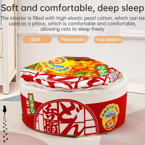 Kattkoja i Instant Noodle-Form - Söt och Bekväm
