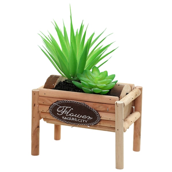 Træpotter, simulerede sukkulenter, bonsai, kreative ornamenter