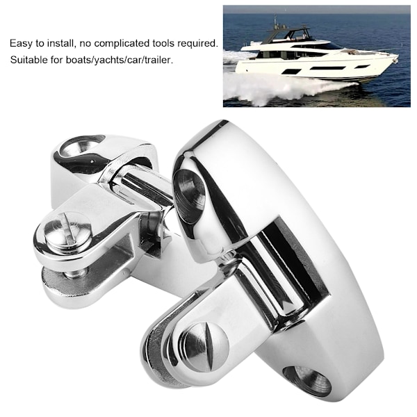 Bimini Top Mount Vridbar Däckgångjärn med Gummiplatta Marin Yachthårdvara Tillbehör